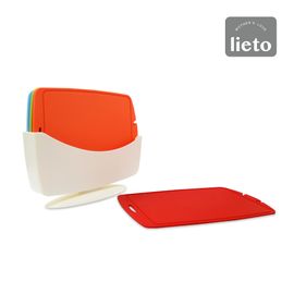 [Lieto_Baby] Silicone Baby Food Chopping Board - Medium 4P set (giveaway)_100% Safe silicon_Made in KOREA